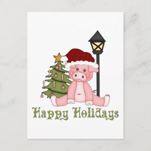 Darling Christmas Holiday Country Pig Tees, Gifts Postcard