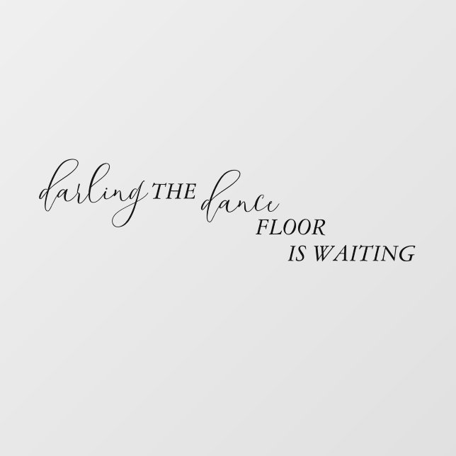 Darling Dance Floor Fun Wedding Bathroom Window Cling (Sheet)