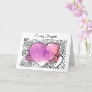 Darling Daughter Valentine, customizable Valentine Card