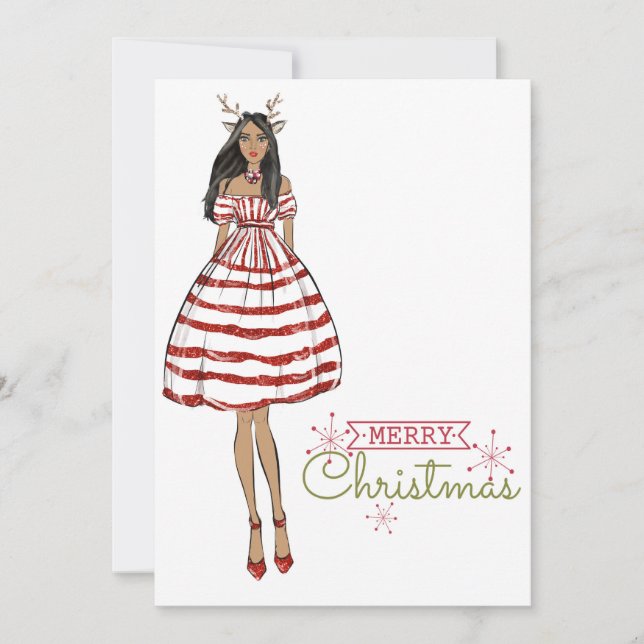 Darling Diva Christmas Holiday Card (Front)