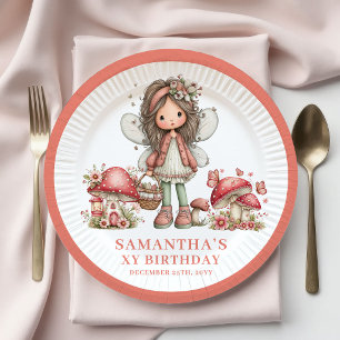 Darling Fairy 6th Birthday Pastel Floral Paper  Plate