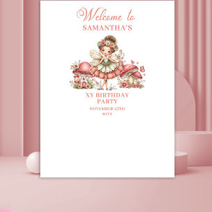 Darling Fairy Blush Pink Floral Birthday Tapestry