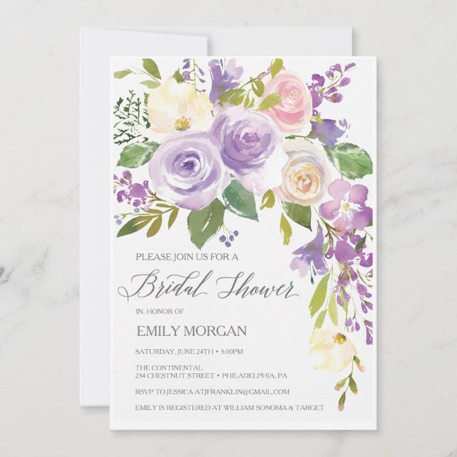 Darling Flora Bridal Shower Invitation (Front)