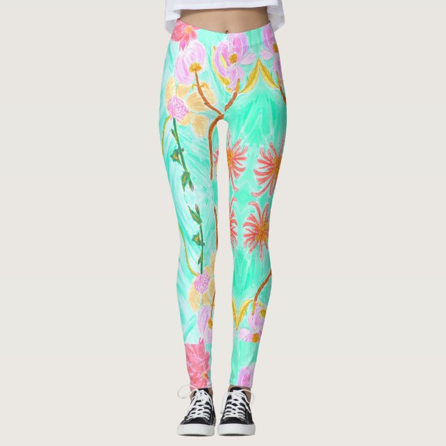 Darling Floral Leggings By Ariella & Lily Designs (Front)