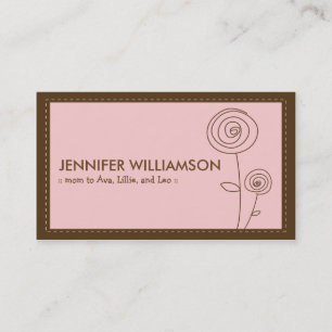 Darling Flower Mommy Calling Card (pink)