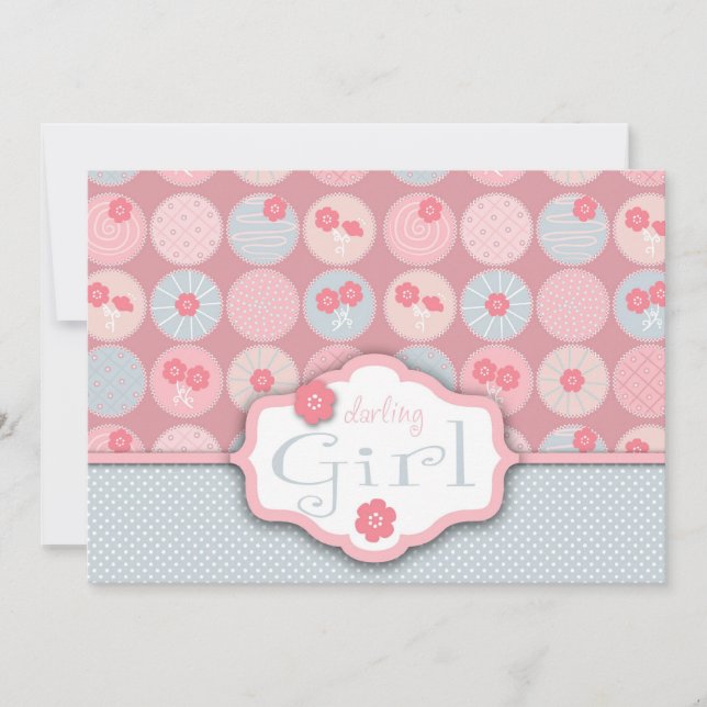 Darling Girl Invitation Card (Front)