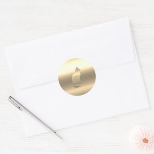 Darling Gold Cat Classic Round Sticker