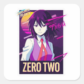 Darling in the Franxx Zero Two Aesthetic Art. Square Sticker