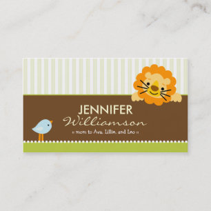 Darling Lime Lion & Birdie Mommy Calling Card