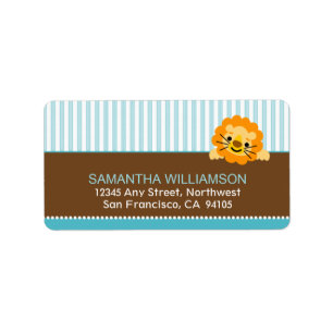 Darling Lion Return Address Labels (aqua)