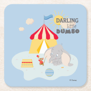 Darling Little Dumbo & Timothy Square Paper Coaster