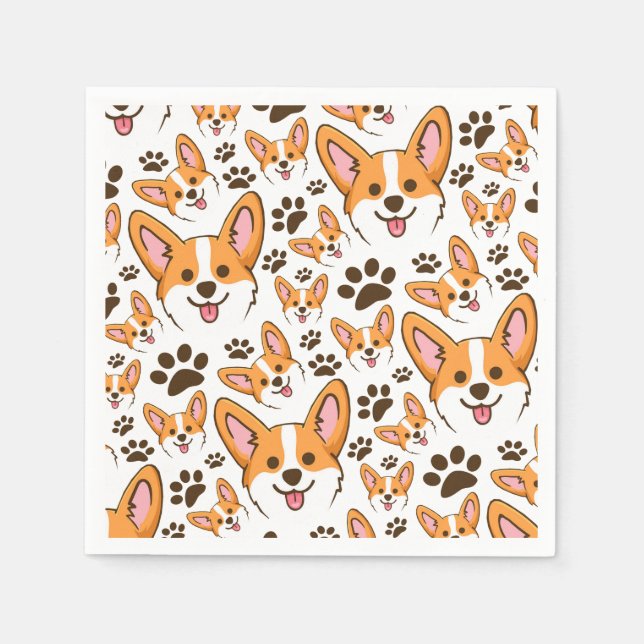 Darling Pembroke Welsh Corgi Pet Puppy Dog Napkin (Front)