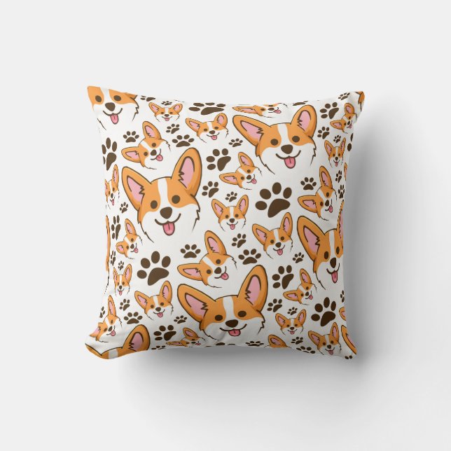 Darling Pembroke Welsh Corgi Pet Puppy Dog Throw Pillow (Front)