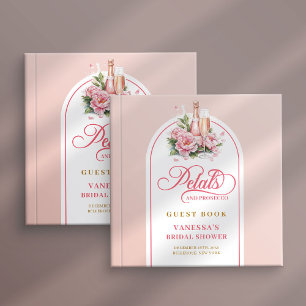 Darling petals and prosecco blush gold guest book