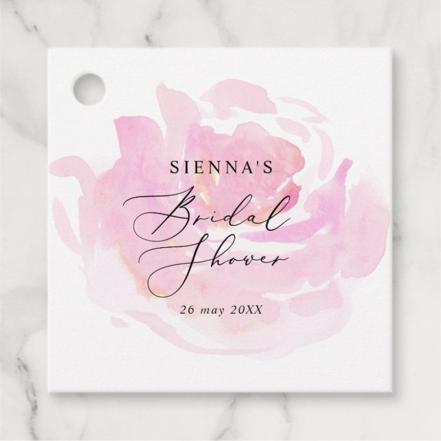 Darling Rose Bridal Shower Favour Tags (Front)