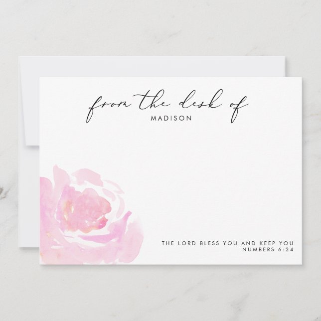 Darling Rose Scripture Personalized Card (Front)