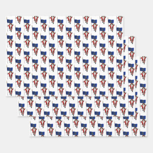 Darling Santa Claus Visits Indiana Wrapping Paper Sheet
