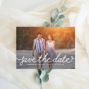 Darling Script Editable Colour Save The Date Card