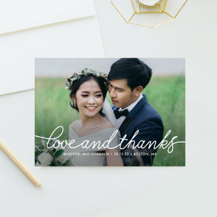 Darling Script Editable Colour Wedding Thank You Card