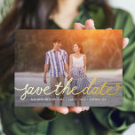 Darling Script REAL FOIL Save The Date Card<br><div class="desc">Modern and stylish save the date card to get your guests ready to celebrate. Designed by Berry Berry Sweet (www.berryberrysweet.com). Visit our website for modern and stylish invitations,  announcements,  and personalized gifts.</div>