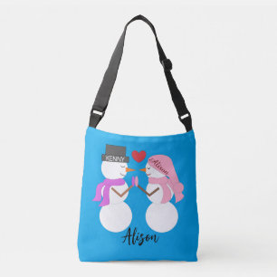 Darling Snowpeople in Love: Blue-green Crossbody Bag