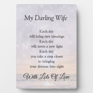 Darling Wife Love and Encouragement gift Plaque