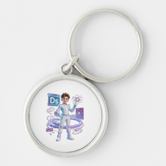 # Darmstadtium (Ds) – Atomic Number 110 | ATOMIVRA Keychain (Front)