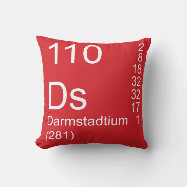 Darmstadtium Throw Pillow (Front)