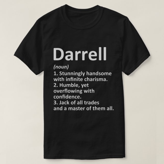 DARRELL Definition Personalized Name Funny Birthda T-Shirt (Design Front)