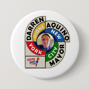 Darren Dione Aquino for NYC Mayor 2017 3 Inch Round Button
