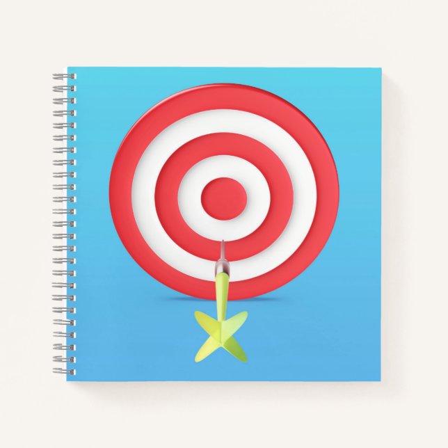 Dart aim to centre of dartboard notebook (Front)