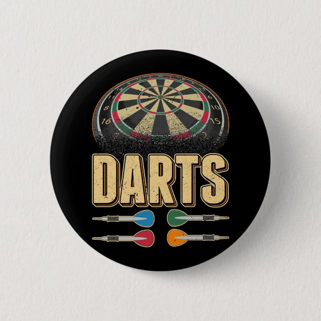 Dart Arrow Dartboard 180 Darts 2 Inch Round Button (Front)