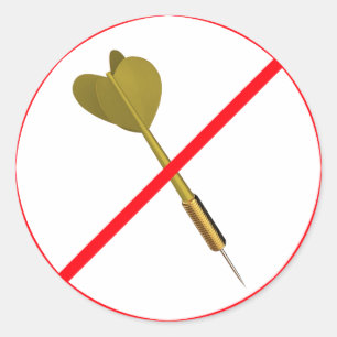 Dart Arrows Prohibited! Classic Round Sticker