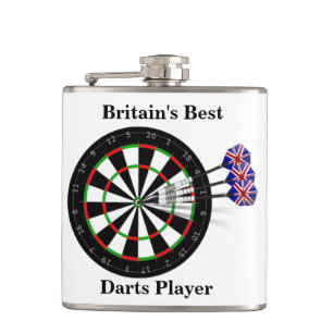 Dart Board And Darts Britain's Best Darts Player Hip Flask