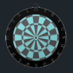 Dart Board: Aqua, Charcoal Grey, And Black Dartboard<br><div class="desc">Aqua,  Charcoal Grey,  And Black Coloured Dart Board Including 6 Brass Darts</div>