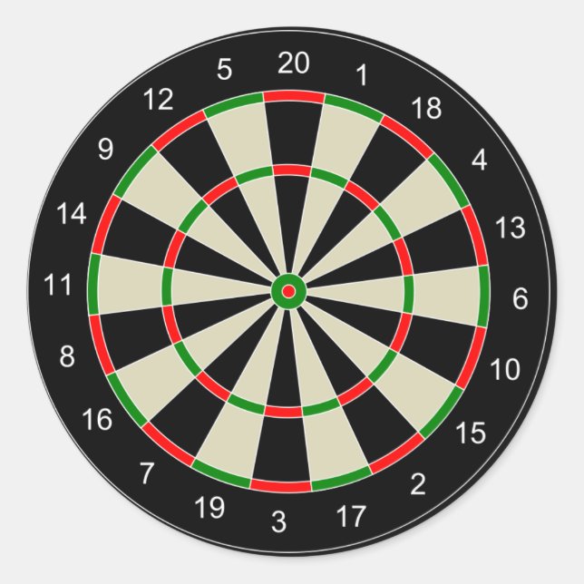 Dart Board Classic Round Sticker (Front)