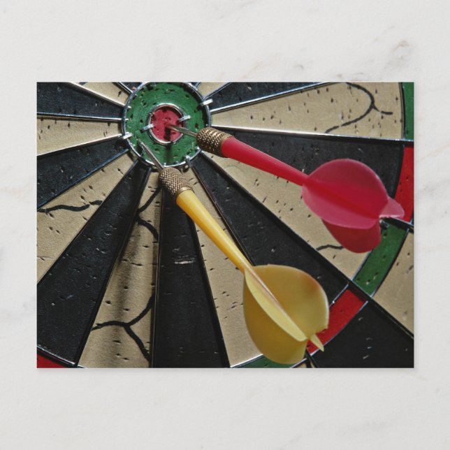 Dart board game postcard (Front)