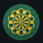 Dart Board: Gold, Green, And Dark Green Dartboard<br><div class="desc">Gold,  Green,  And Dark Green Coloured Dart Board Game Including 6 Brass Darts</div>