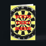 Dart board greeting card with custom text<br><div class="desc">Dart board greeting card with custom text. Age humour Birthday card for dad,  husband,  brother,  friend etc.</div>
