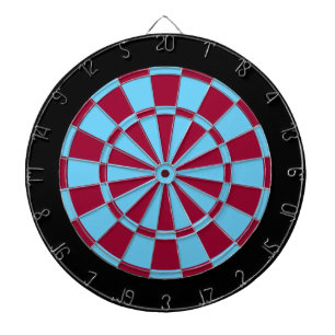 Dart Board: Light Blue, Maroon, And Black Dartboard