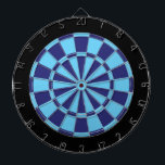 Dart Board: Light Blue, Navy, And Black Dartboard<br><div class="desc">Light Blue,  Navy,  And Black Coloured Dart Board Game Including 6 Brass Darts</div>