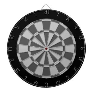 Dart Board: Light Grey, Charcoal Grey, And Black Dartboard