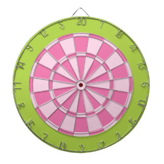 Dart Board: Light Pink And Lime Green Dartboard