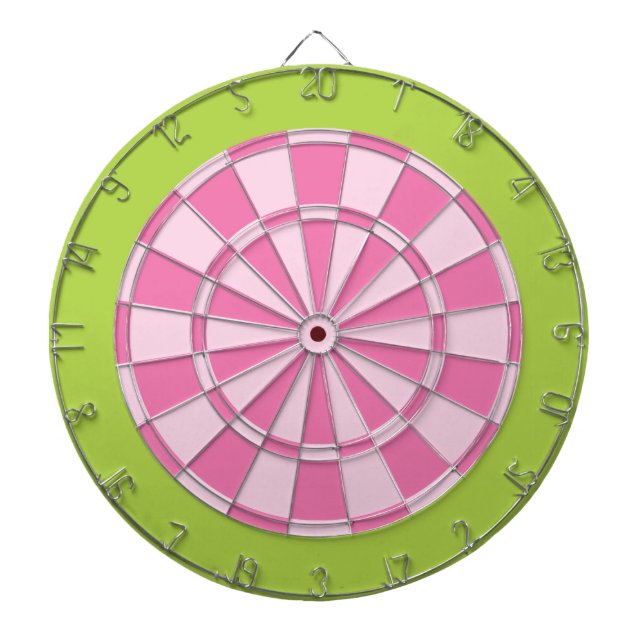 Dart Board: Light Pink And Lime Green Dartboard (Front)