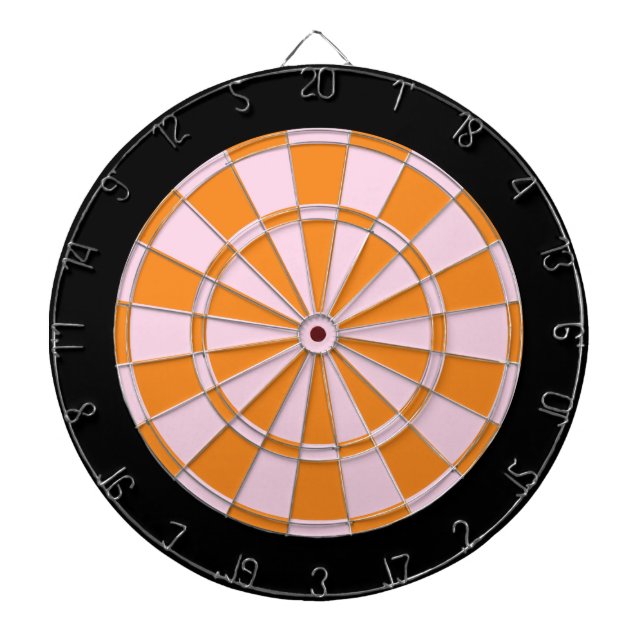 Dart Board: Light Pink, Orange, And Black Dartboard (Front)