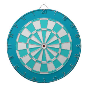 Dart Board: Light Silver, Turquoise, And Teal Dartboard