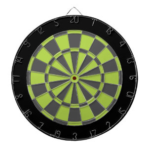 Dart Board: Lime Green, Charcoal Grey, And Black Dartboard