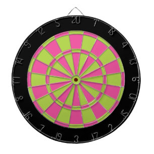 Dart Board: Lime Green, Pink, And Black Dartboard