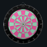 Dart Board: Mint Green, Pink, And Black Dartboard<br><div class="desc">Mint Green,  Pink,  And Black Coloured Dart Board Game Including 6 Brass Darts</div>
