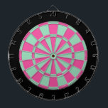Dart Board: Mint Green, Pink, And Black Dartboard<br><div class="desc">Mint Green,  Pink,  And Black Coloured Dart Board Game Including 6 Brass Darts</div>